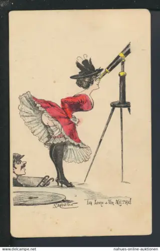 Ertotik Künstler Ansichtskarte G Mouton La Lune a une Metre