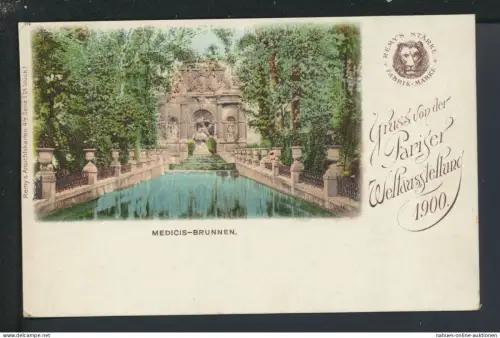Ansichtskarte Frankreich Paris Medicis Brunnen Reklame Remys Weltausstellung 1900