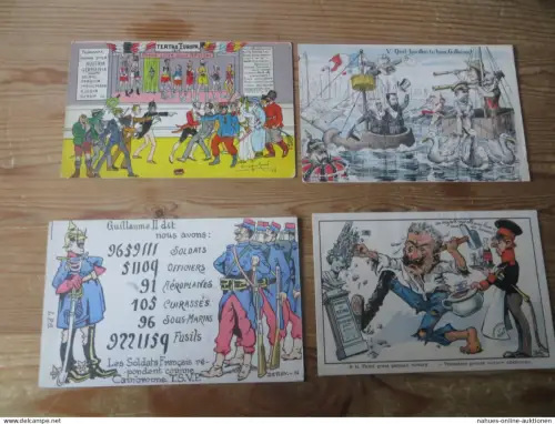 Rußland selt. Sammlung Propaganda Karten oft Anti Deutschland Kaiser 91 Stück !