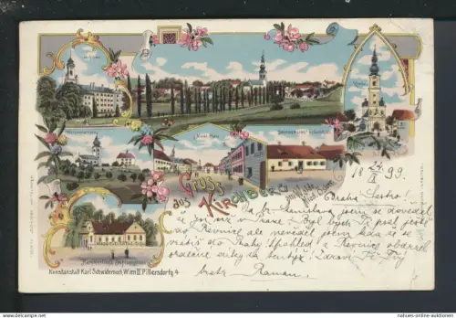 Litho Ansichtskarte Kirchberg Österreich Prag Tschechien 1899 Litho