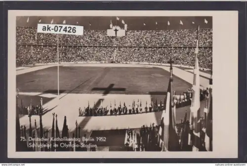 Berlin selt. Sport Ansichtskarte Olympia SSt Deutscher Katholikentag Stadion plus