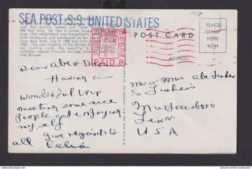 Schiffspost Großbritannien Absenderfreistempel Southampton Paid auf toller