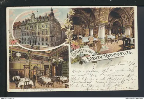 Litho Ansichtskarte Eger Tschechien Ratskeller Berlin 1900 Litho