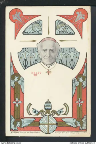 Litho Künstler Ansichtskarte Papst Leo XIII Kirche Glaube Religion