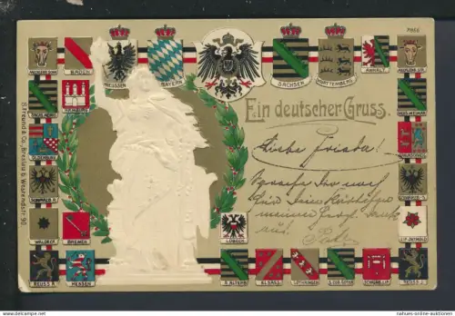 Ansichtskarte Ehrenbreitstein Koblenz Rheinland-Pfalz Deutsche Wappen Neuwied