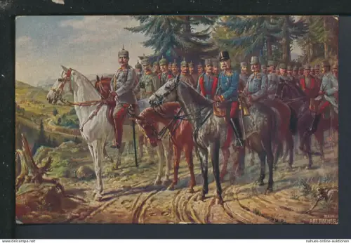 Militaria Künstler Ansichtskarte Arthur Fischer Gott mit uns