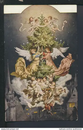 Weihnachten aussergewöhnliche Künstler Ansichtskarte Ludwig Richter Die Christnacht