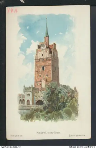 Litho Ansichtskarte Taschenkalender 1899 Rostock Mecklenburg-Vorpommern Kröpeliner
