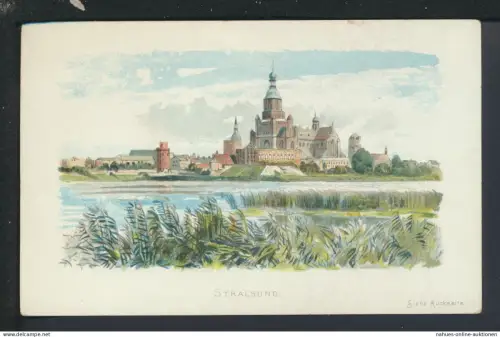 Litho Ansichtskarte Taschenkalender 1899 Stralsund Mecklenburg-Vorpommern Reklame