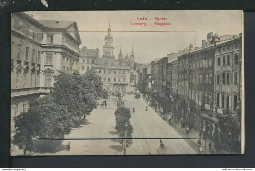 Leporello Ansichtskarte Lemberg Lwiw Ukraine Ringplatz Loßburg Baden-Württemberg