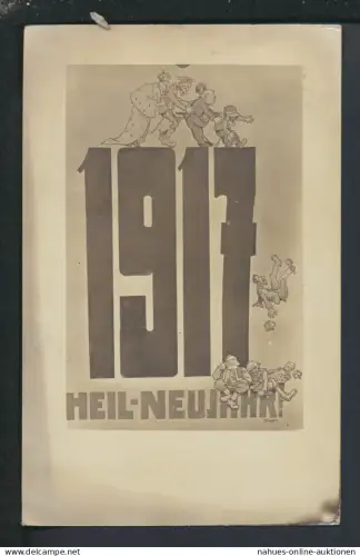 Ansichtskarte Kriegs Neujahr 1917 I. Weltkrieg KuK Feldpostamt Köln NRW