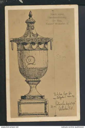 Ansichtskarte Jubilee Cup Handzeichnung Kaiser Wilhelm II Reklame 1896