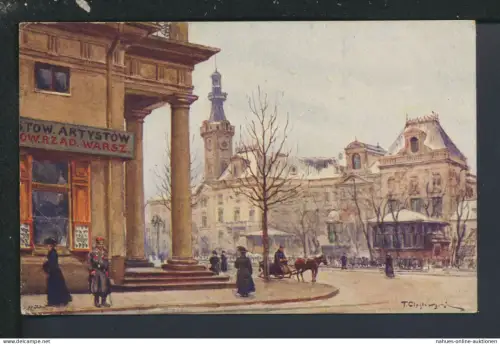 Künstler Ansichtskarte Warschau Polen Feldpost Baden-Baden Baden-Württemberg