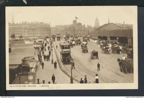 Ansichtskarte London Großbritannien Blackfriars Bridge Auto Oldtimer Busse