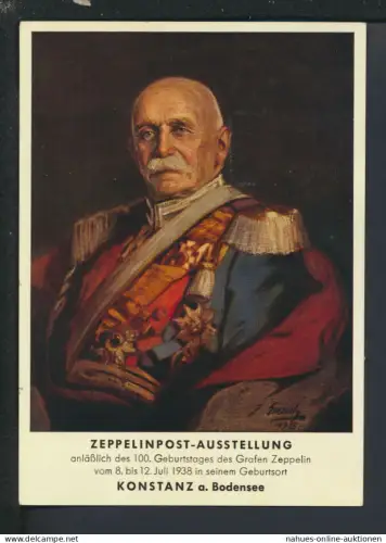 Ansichtskarte Konstanz Baden-Württember Zeppelin Post Ausstellung SST 1938