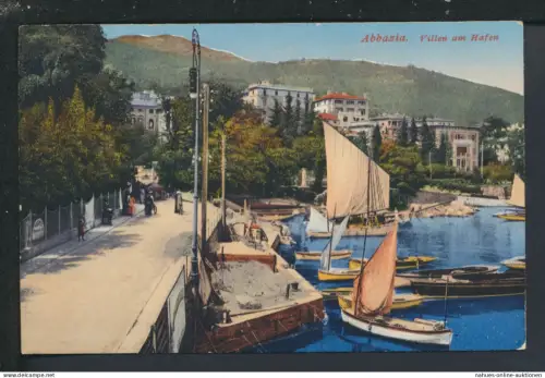 Ansichtskarte Kroatien Abbazia Opatija Hafen Nürnberg Bayern KuK 1910