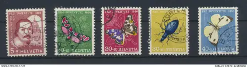 Schweiz 632-636 Pro Juventute Insekten Schmetterlinge Luxus gestempelt 1956 13,00