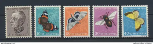 Schweiz 550-554 Pro Juventute Insekten Schmetterlinge Luxus postfrisch Kat 15,00