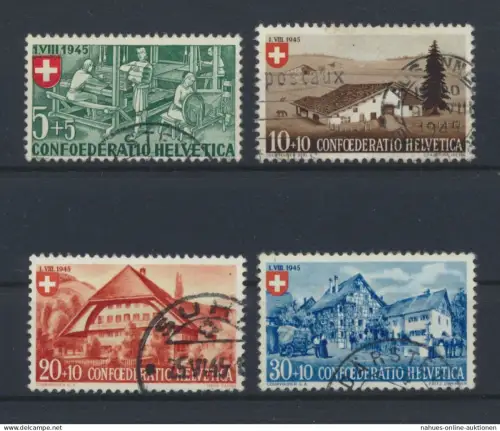 Schweiz 460-463 Pro Patria Berufe Landhäuser Luxus gestempelt KatWert 60,00