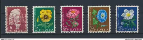 Schweiz 663-667 Pro Juventute Blumen Luxus gestempelt 1958 KatWert 9,50