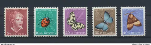 Schweiz 575-579 Pro Juventute Insekten Schmetterlinge Luxus postfrisch 1952 11,00