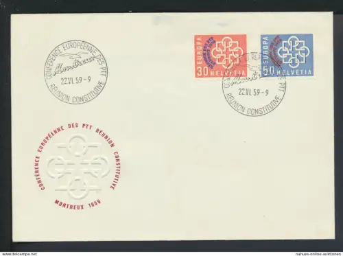 Schweiz Brief 681-682 PTT Verwaltungen Luxus FDC 1959 KatWert 30,00
