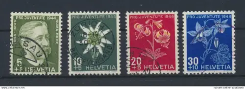 Schweiz 439-442 Pro Juventute Blumen Luxus gestempelt 1944 11,00