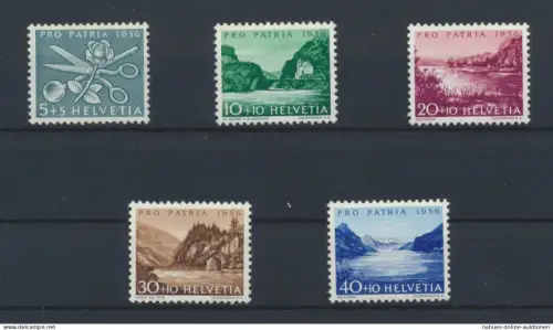 Schweiz 627-631 Pro Patria Seen + Wasserläufe Luxus postfrisch 1956 KatWert 11,00