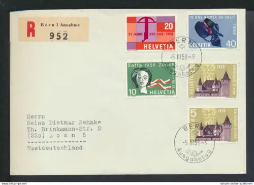 Schweiz Brief 653-656 i Jahresereignisse Seen + Wasserläufe FDC 1955 KatWert 75,00