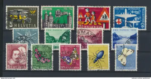 Schweiz 623-636 kompletter Jahrgang 1956 Luxus gestempelt KatWert 37,00