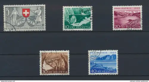 Schweiz 580-584 Pro Patria Seen + Waaserläufe 1953 Luxus gestempelt KatWert 25,00
