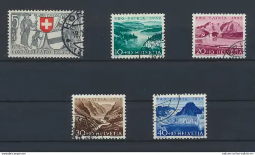 Schweiz 570-574 Pro Patria Seen + Waaserläufe 1952 Luxus gestempelt KatWert 25,00