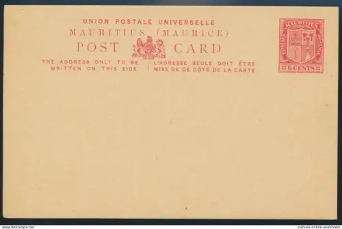 Mauritius Maurice Ganzsache P 23 Wappen ungebraucht