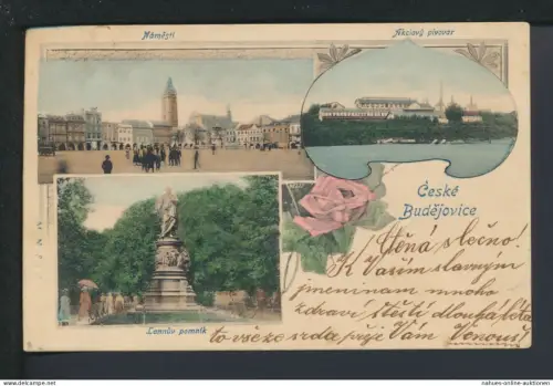 Ansichtskarte Budweis Böhmen Tschechien Wuppertal Elberfeld NRW