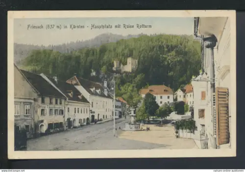 Ansichtskarte Friesach Kärnten Österreich Hauptplatz mir Ruine Rotturm