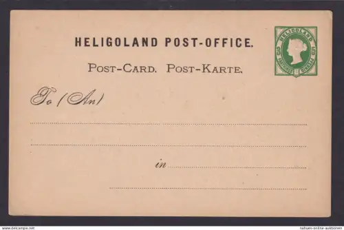 Altdeutschland Helgoland Ganzsache P 1 Queen Victoria Großbritannien Kat. 15,00
