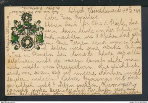 Studentika Ansichtskarte Lübeck Schleswig-Holstein Wappen Hameln Niedersachsen