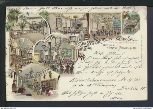 Litho Ansichtskarte Berlin Chausseestr. Aegir-Säle Fritz Damelang Gotha