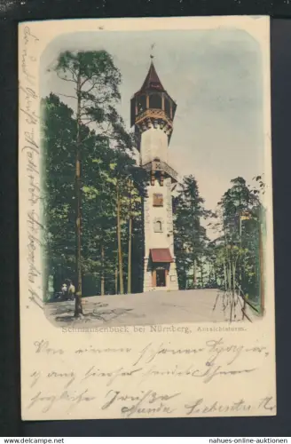 Ansichtskarte Schmausenbuck Nürnberg Bayern Aussichtsturm Mainz Rheinland-Pfalz