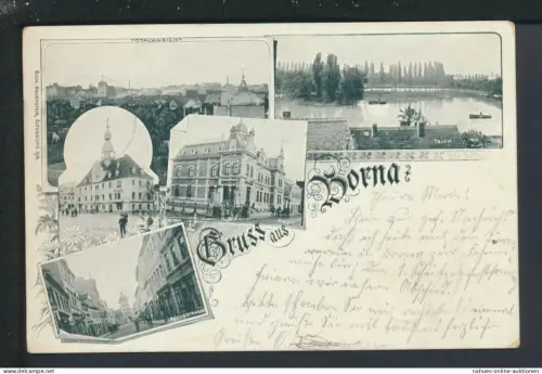 Ansichtskarte Borna Sachsen Total Stadthaus Post Reichsstrasse Chemnitz