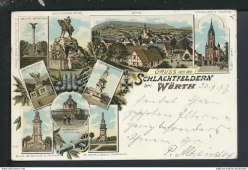 Militaria Litho Ansichtskarte Wörth Hagenau Elsass Frankreich Hassloch Rheinland
