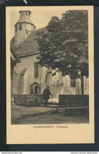 Ansichtskarte Schwalenberg Lippe NRW Kirchgang