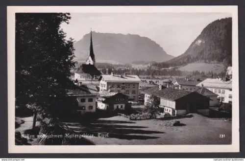 Ansichtskarte Kössen Tirol Österreich Kaisergebirge Teilansicht Kirche Verlag