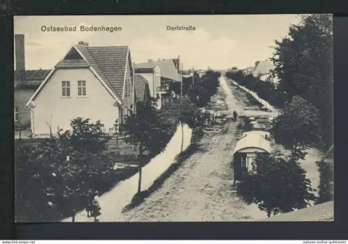 Ansichtskarte Bodenhagen Bagicz Ostgebiete Polen Pommern Dorfstraße