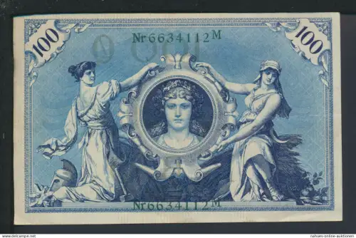Kaiserreich Geldschein Banknote Reichsbanknote Deutsches Reich 100 Reichsmark