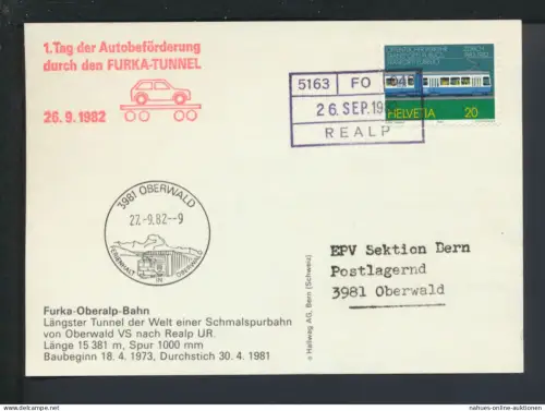 Auto Automobil Schweiz inter. Anlasskarte 1. Tag der Autobeförderung durch den