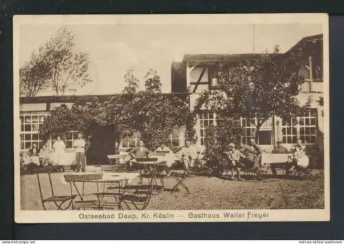 Ansichtskarte Deep Czajcze Köslin Ostgebiete Polen Pommern Gasthaus Walter Freyer