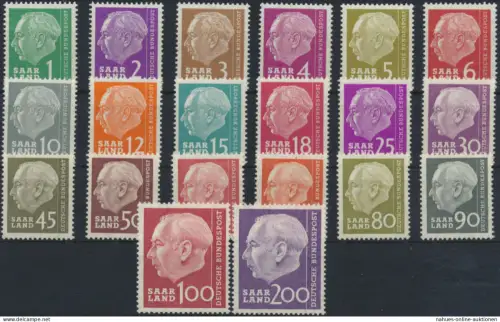 Saarland 380-399 Heuss 1957 Luxus postfrisch MNH Kat.-Wert 25,00