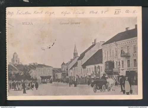 Ansichtskarte Wilna Vilnius Litauen Grosse Strasse Feldpost Berlin 1916