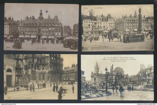 Lille Frankreich gute Sammlung von 51 oft guten alten Ansichtskarten Nachlass incl